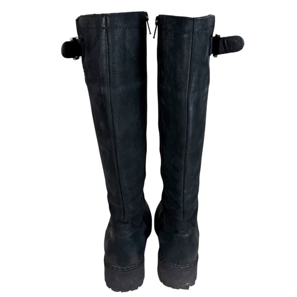Greyder Black Leather‎ Tall Boots EU 37 US 6.5 Zip Side Closure Block Heel - Picture 7 of 16